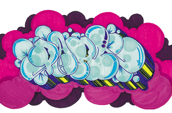 letters of alphabet in graffiti_05. 90 cm x 200 cm