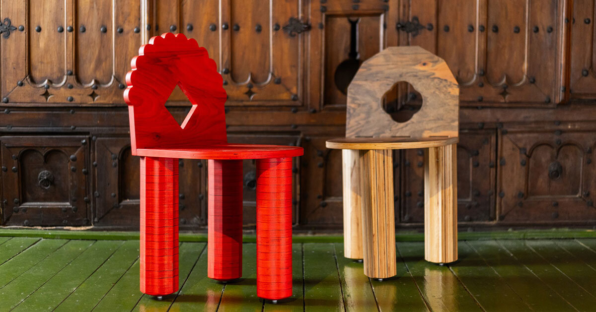 shape &amp;amp; shade’s sculptural wooden chair reimagines traditional albanian shkam stool