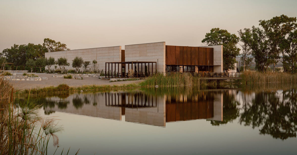 COA arquitectura’s winery in mexico combines rammed earth and metal sheets