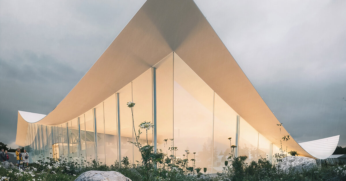 BIG to revive danish supermarket complex as museum for paper art with draping roof