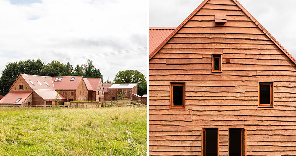 stolon studio renovates english dairy farm into eight sustainable homes, ‘the parks’