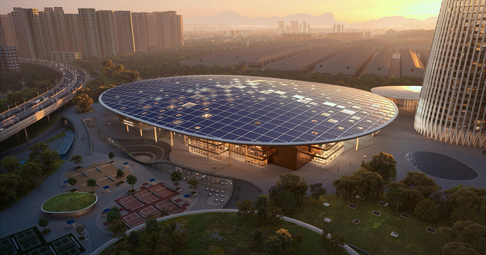 badminton racket&shaped solar roof tops MVRDV’s winning sports complex ‘the sweet spot’