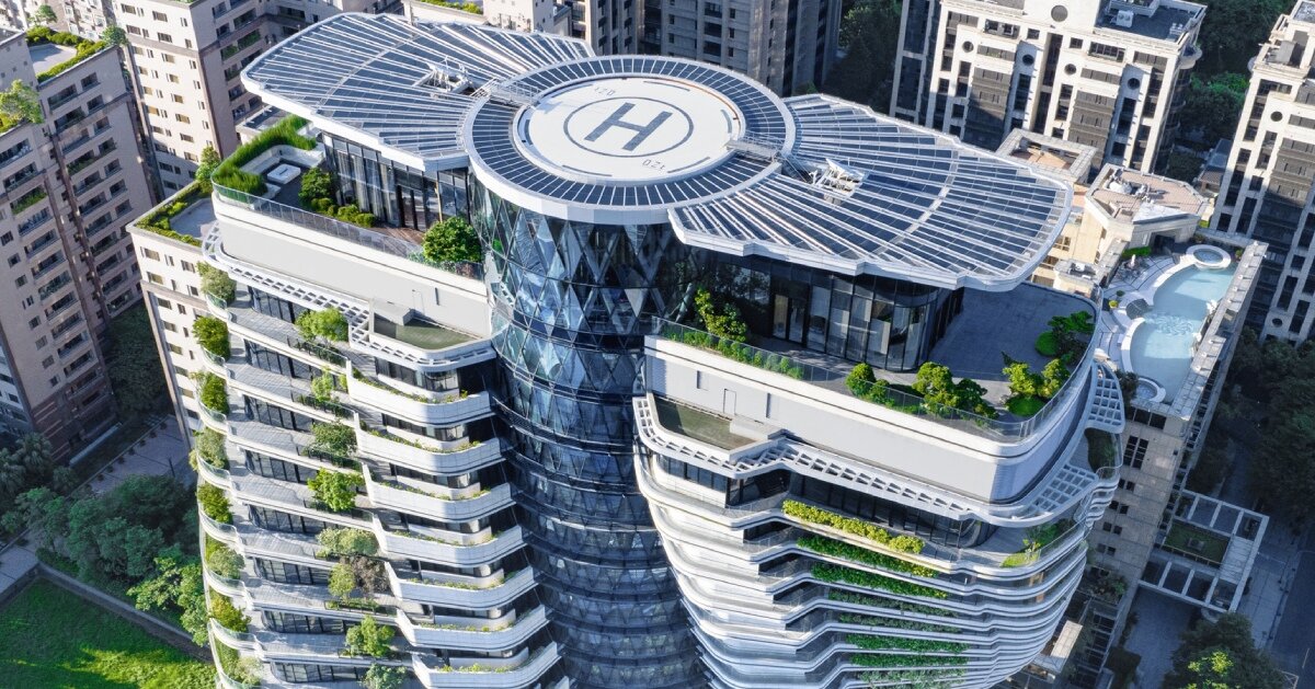 vincent callebaut’s residential tower inspired by DNA forms vertical forest in taipei