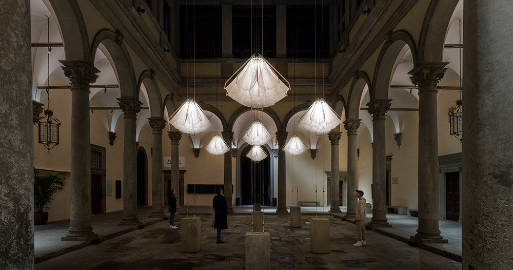 DRIFT suspends pulsating installation in renaissance courtyard of florence’s palazzo strozzi