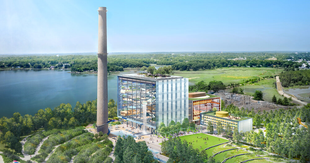 connecticut power plant to be repurposed by bjarke ingels group (BIG) with park by SCAPE