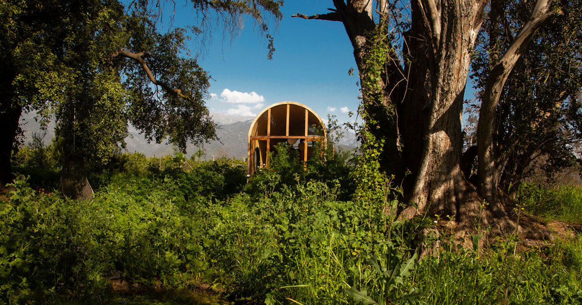 vaulted glazed shelter by tololo ugarte brings verdant chilean nature indoors