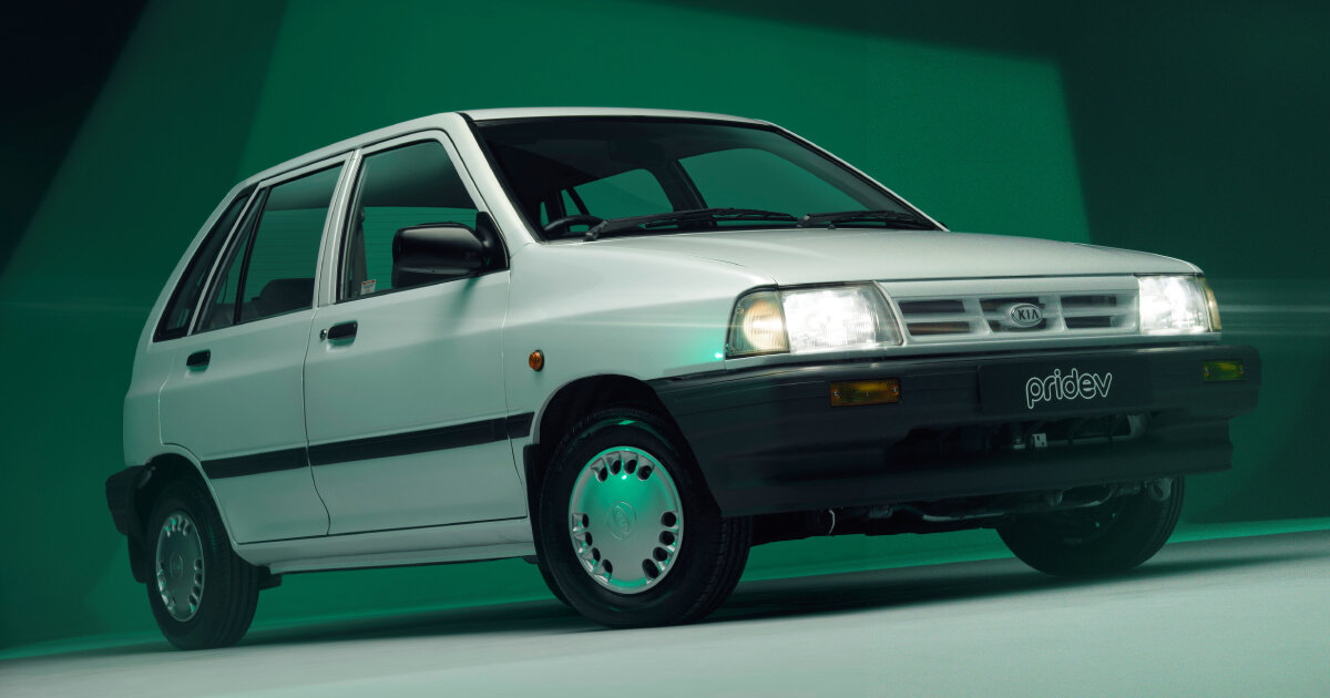 kia pride EV restomod equips original car model made from 28 years ago with electric motor