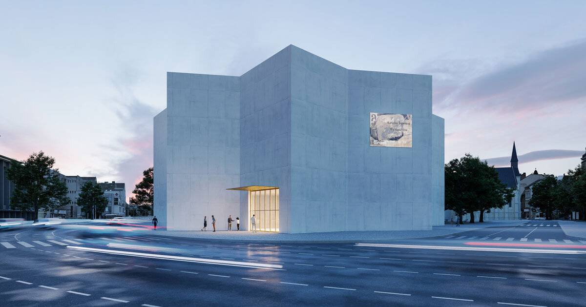 malý chmel proposes new star&like angular art museum for aleš south bohemian gallery