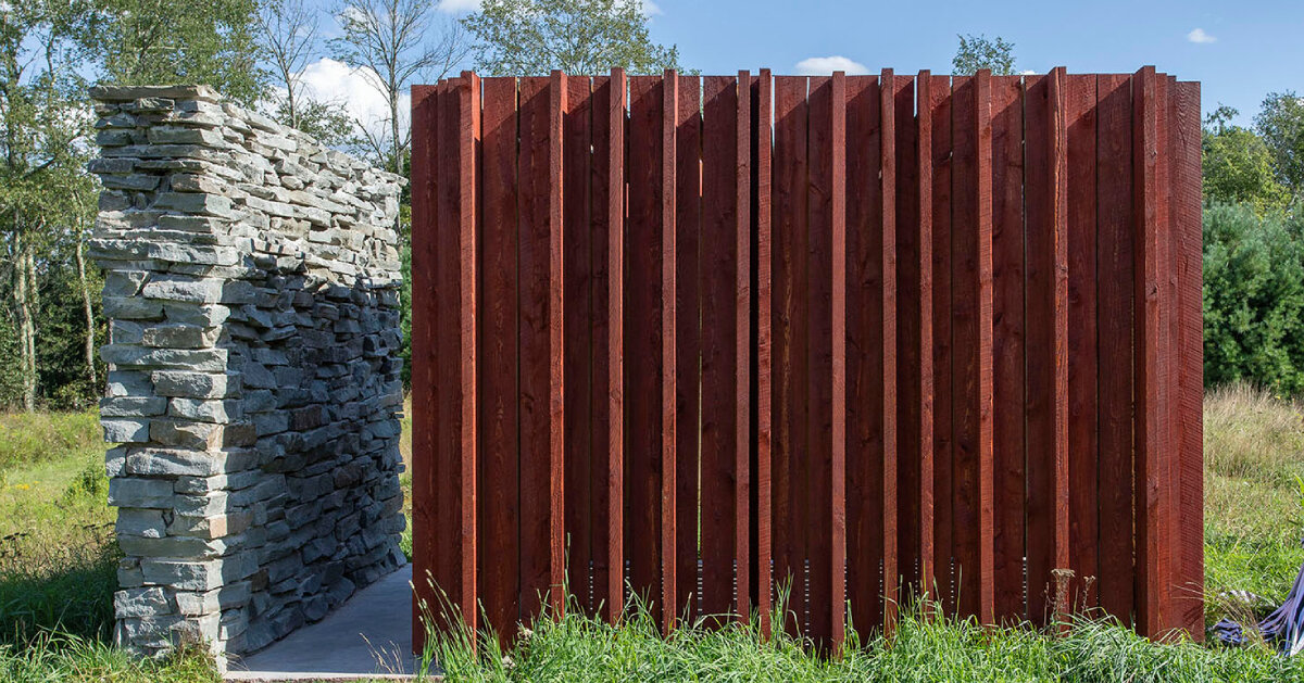 light, shadow, and texture animate j_spy’s wood and brick barn in new york’s white lake