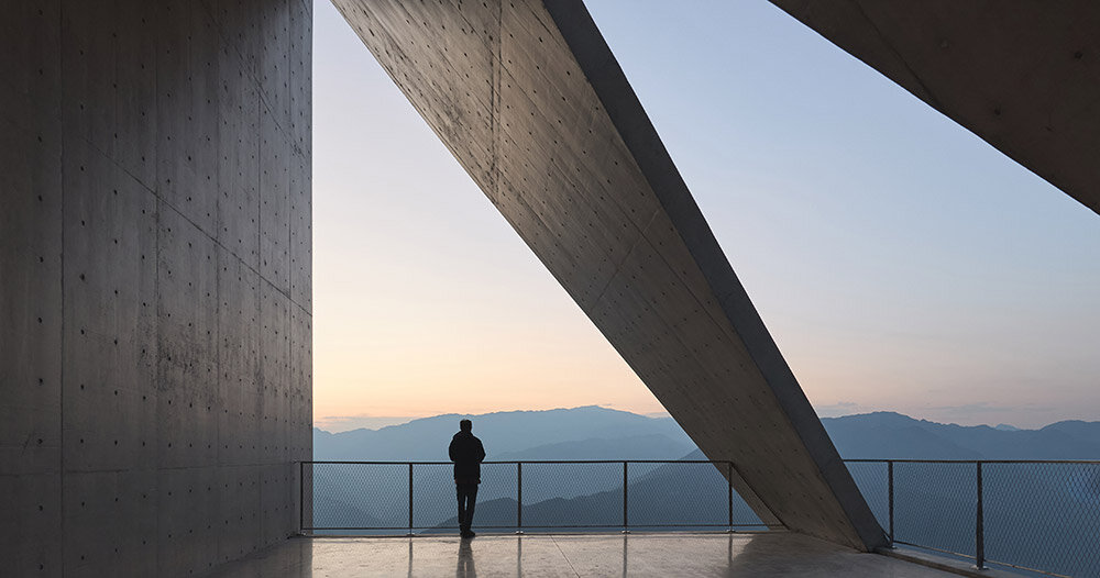 concrete bookstore by trace architecture office (TAO) frames nujiang grand canyon