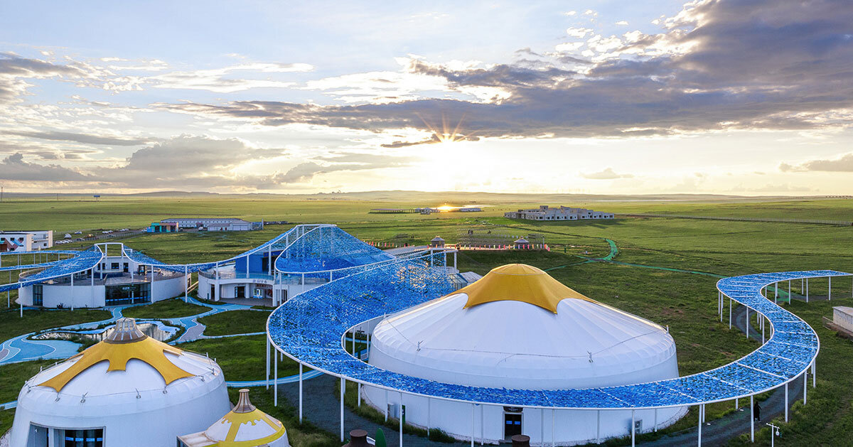 like water flows, pathways connect resort settlements by PLAT ASIA in inner mongolia