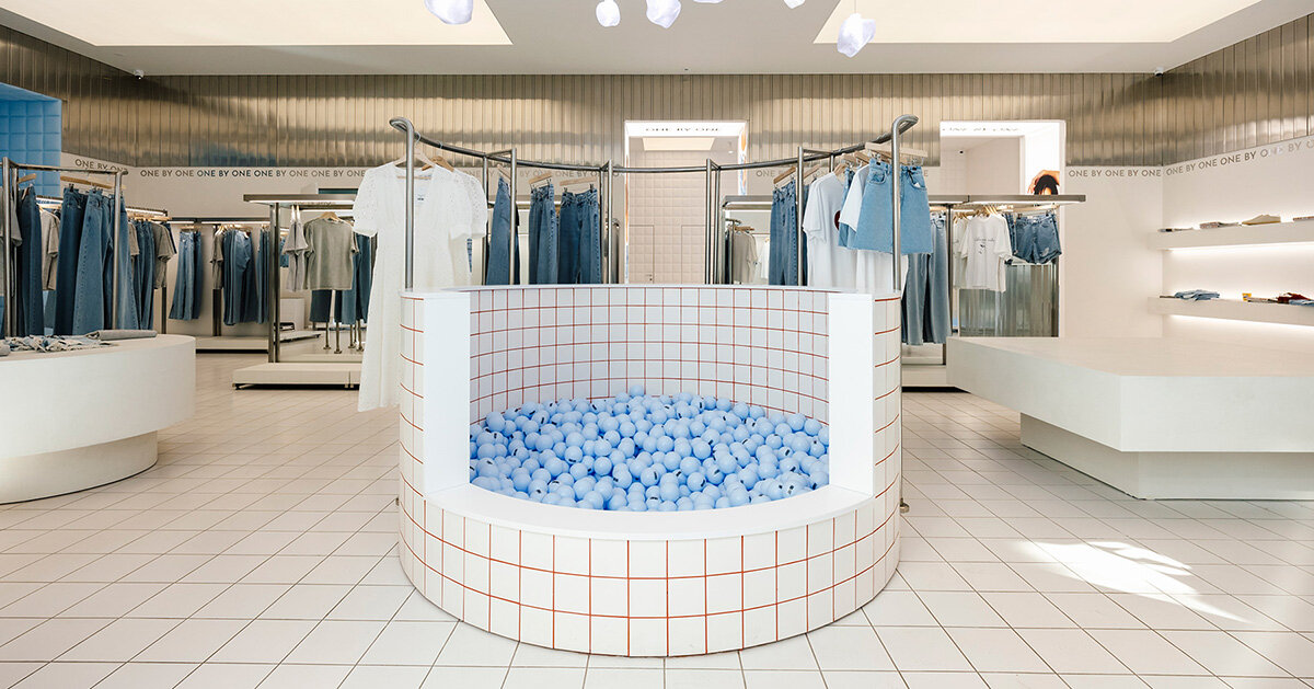 whimsical ball&filled pool takes center stage at between the walls’ clothing store in kyiv