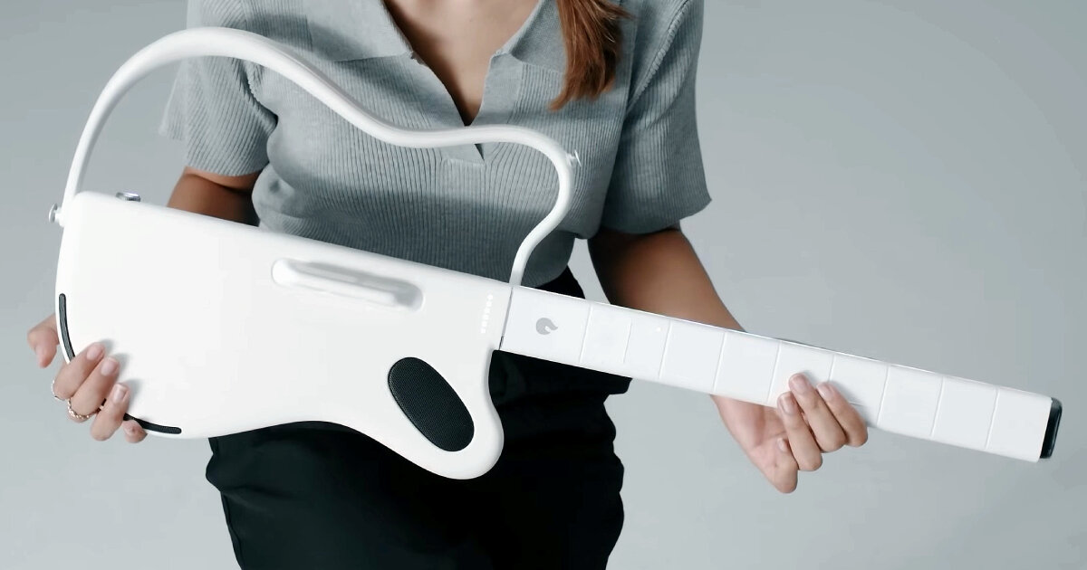 detachable sampler guitar LAVA GENIE has no strings attached so users play by tapping it