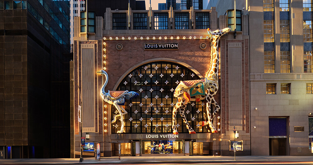 OMA&designed sculptures tower within new louis vuitton store on 57th street