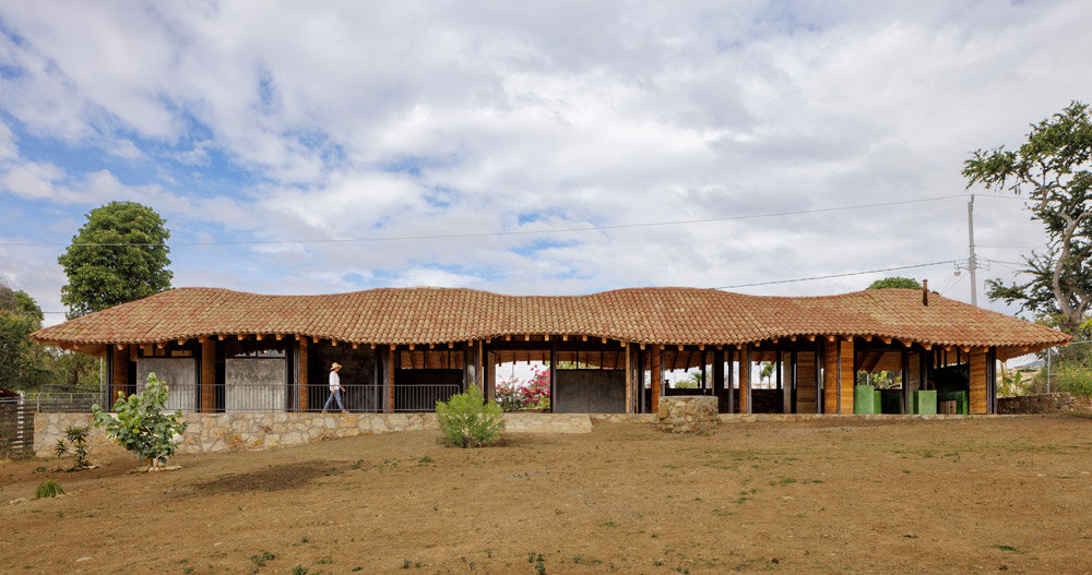 rippling rooftop shades rural school in oaxaca, designed by territorio estudio