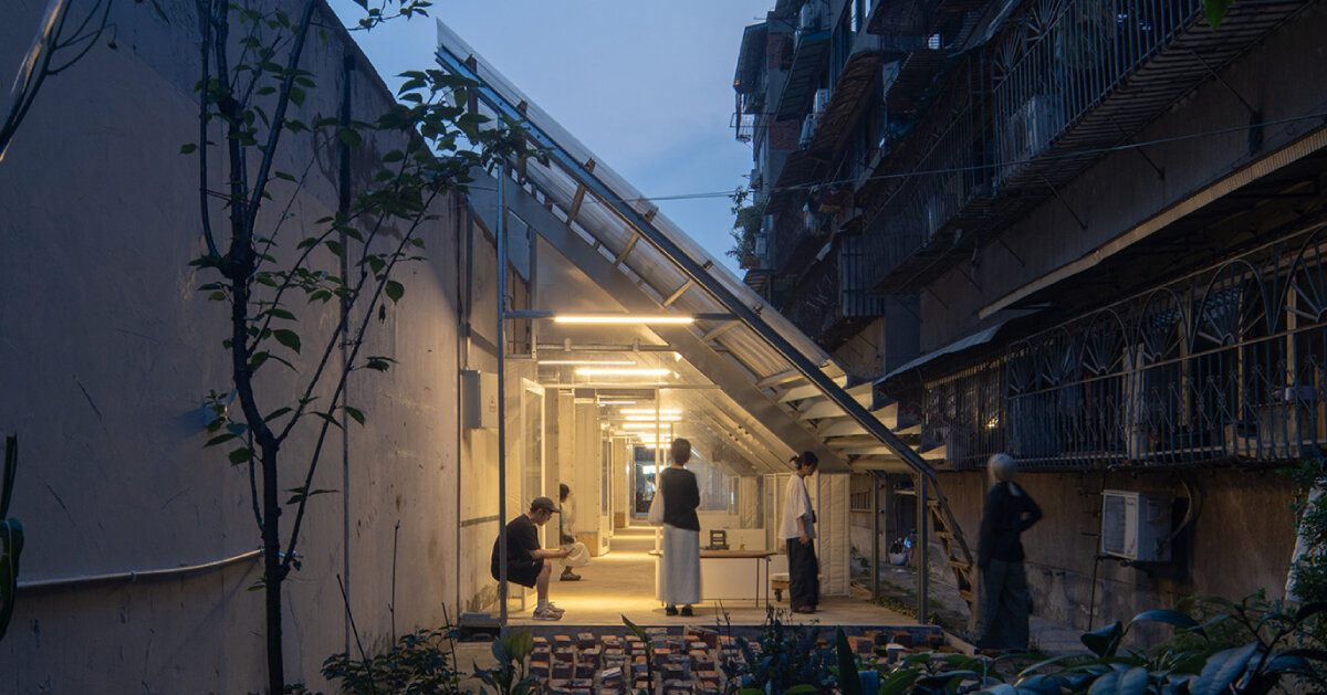 YIIIE turns abandoned bicycle shed into community recycling space in china