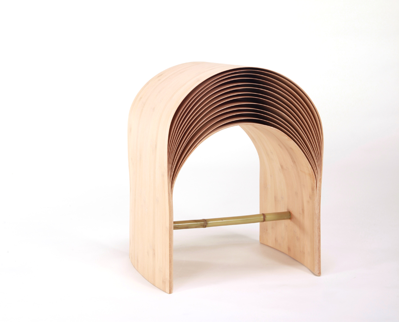 hangzhou bent bamboo stool by min chen