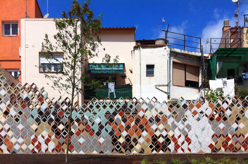 ceramic wall delineates la riera de la salut by pol femenias