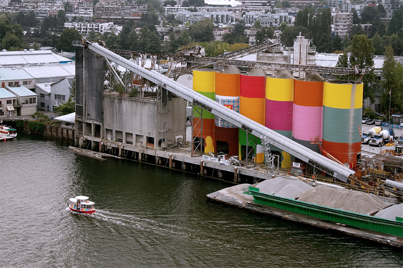 os gemeos colorizes six giant silos on vancouver's granville island