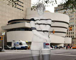 Trina Merry Body Paints People To Blend With NYC Architecture