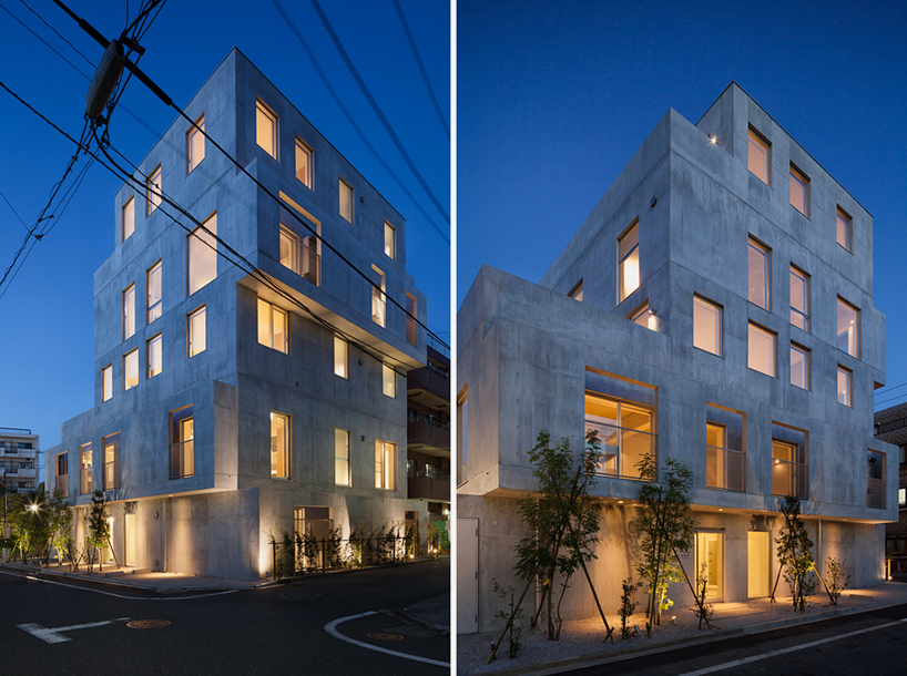 hiroyuki ito completes staggered concrete apartment building in tokyo