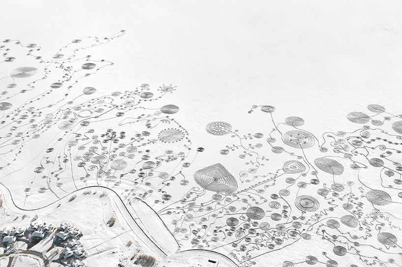 sonja hinrichsen spirals snow drawings in the colorado landscape