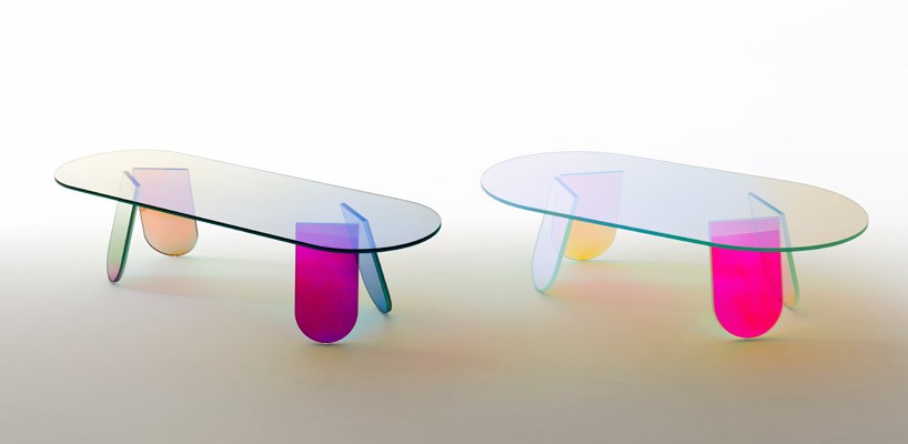 patricia urquiola designs shimmer furniture collection for glas italia