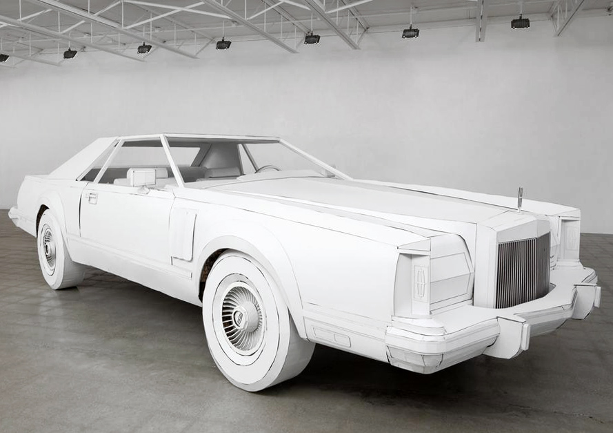 shannon goff recreates her grandfather's 1979 lincoln continental in cardboard