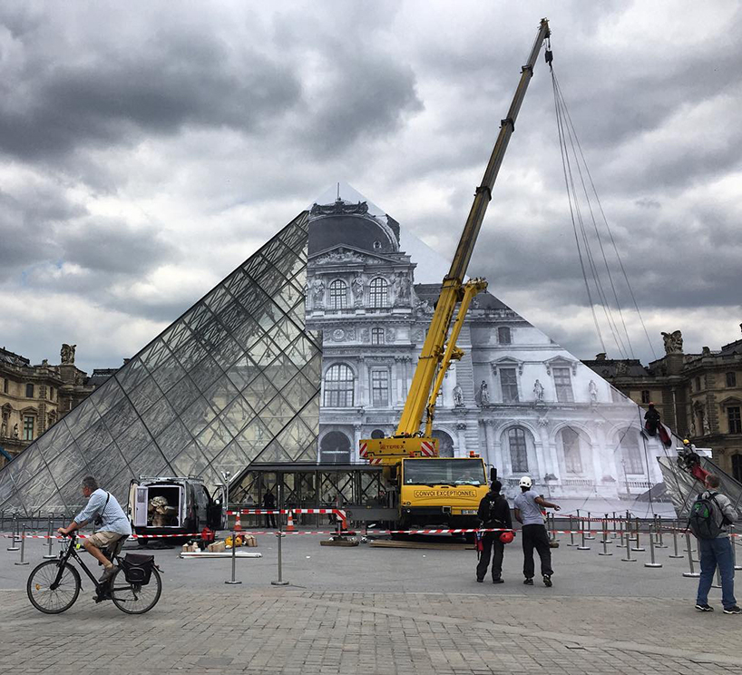 JR Completes Monumental Anamorphic Artwork On The Louvre S Glass Pyramid