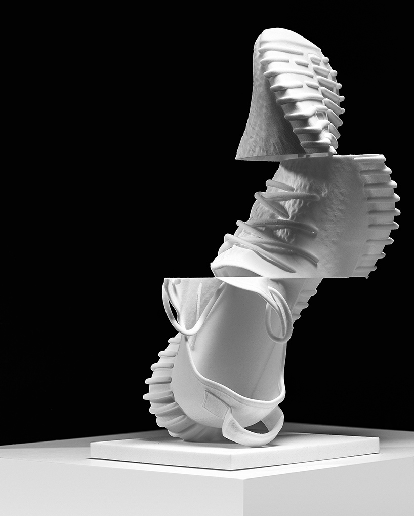 shane griffin 3D prints a glitched-out yeezy boost sculpture