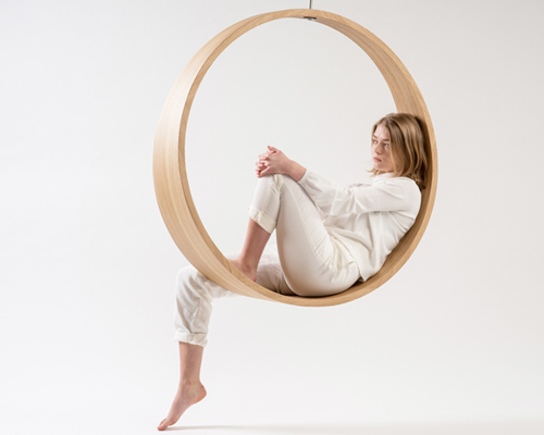 circle swing model n.2 acts as a gentle rocking chair