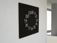 mocap white/yellow wall clock / wall mounted sculpture