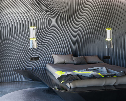 Flow cutting-edge parametric wall mural with 4 models