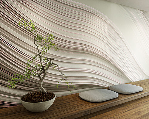 Twist, architectural wall mural parametrically designed