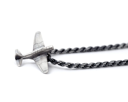 925 sterling silver vintage airplane pendant necklace