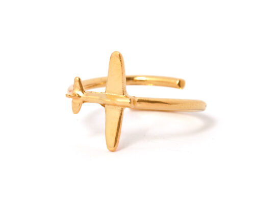 Gold airplane ring