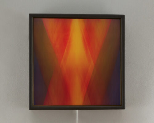 Fire of Form, the artwork moves along with its viewers’ eyes, creating a visual effect