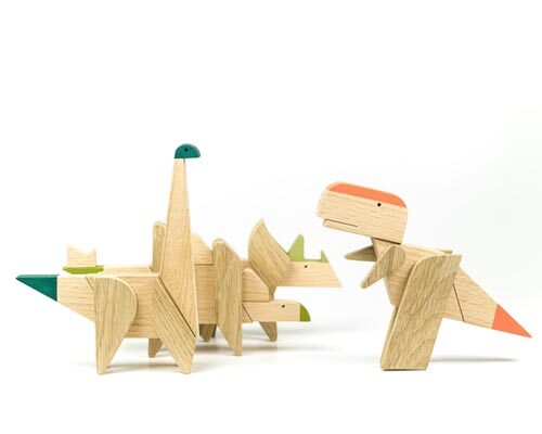 game of dinosaurs is a collection of entirely handmade high-quality wooden toys with magnets