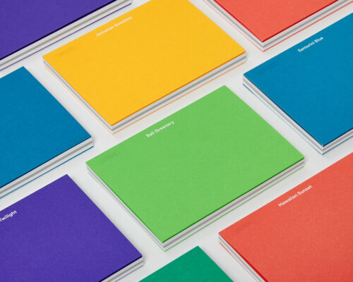 neon island memo book made of environmentally friendly paper