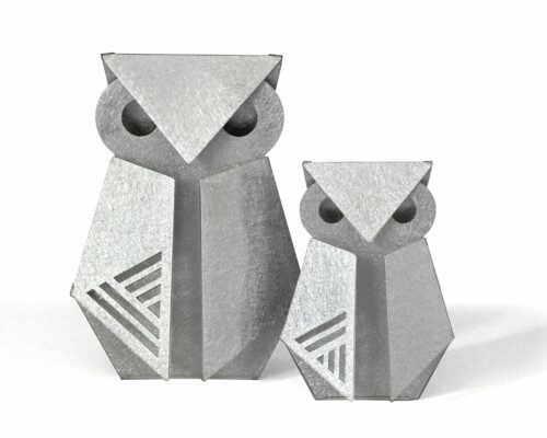 A pair of modern owl figurines | Abstract Barn Owls sculpture