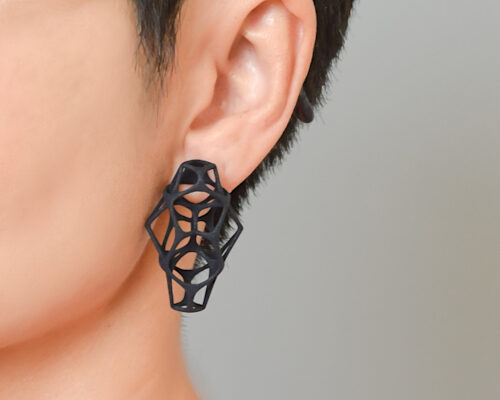 Elf Earrings: Intricate Lace-Like Design Inspired by Eleven-Sided Polyhedrons