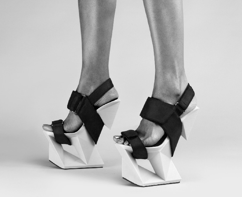 united nude 3D prints high heels resembling an ice block