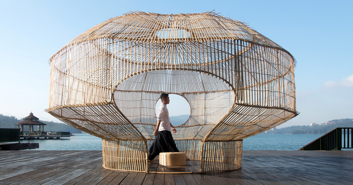 A conventional fishing trap made of bamboo on beautiful natural