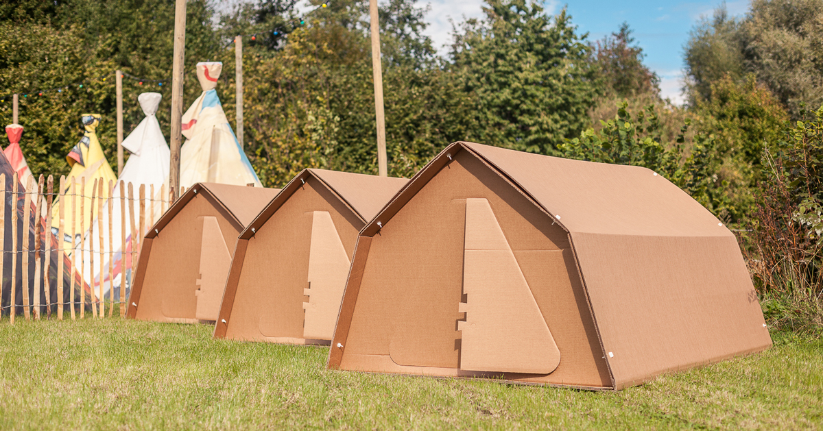 recyclable cardboard tents are up at festivals