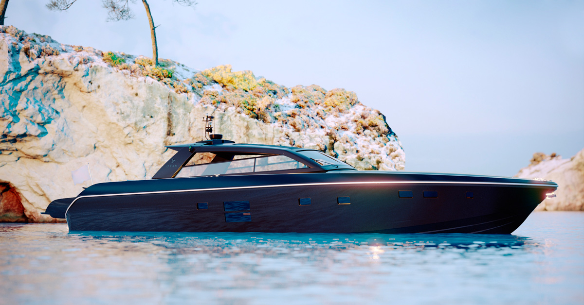 OTAM 85 GTS is a gullwing door supercar-inspired superyacht