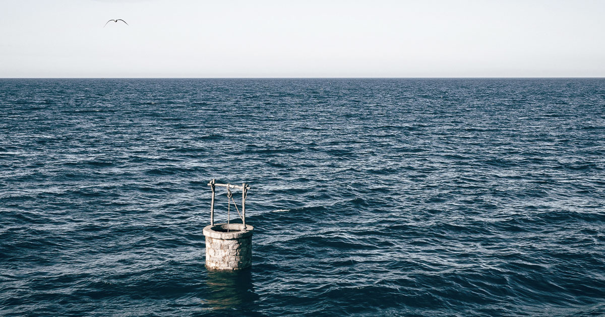 land adrift: artist pejac presents sea installation and warning to