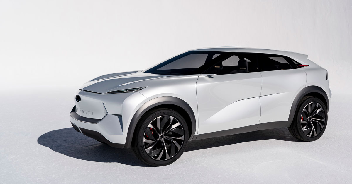 the infiniti QX concept is perfectly minimal and completely electric