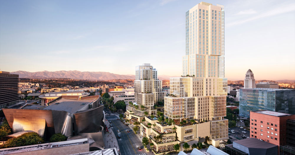 the grand, a mixed-use development by frank gehry, breaks ground in LA