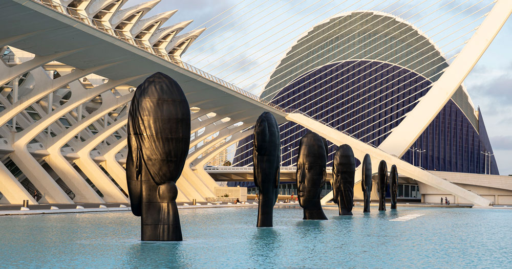 jaume plensa shows seven sculptures at calatrava city of arts and