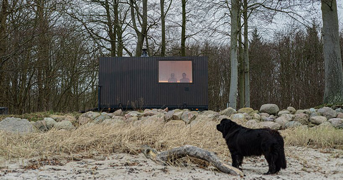 native narrative designs mobile sauna finished with scandinavian wood in  denmark